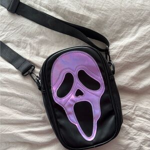 Black and Purple Ghostface Crossbody Bag